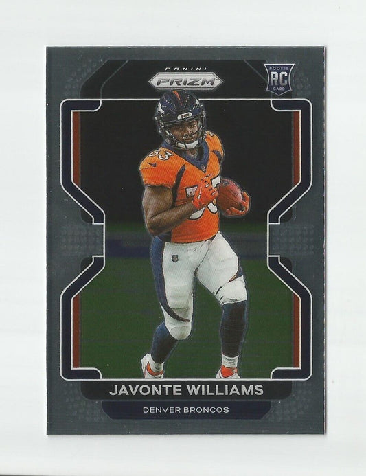 2021 Panini Prizm Javonte Williams #345 Base Rookie Card RC Denver Broncos