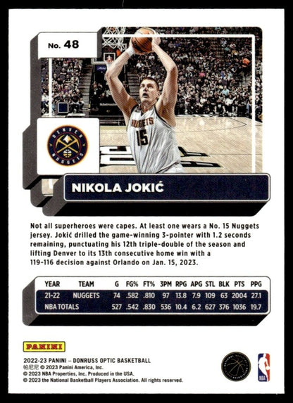 2022-23 Panini Donruss Optic Nikola Jokic #48 Denver Nuggets