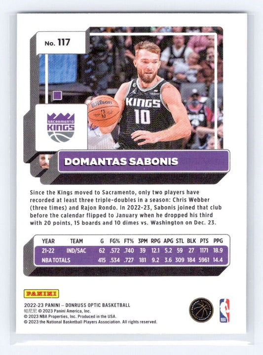 2022-23 Donruss Optic Domantas Sabonis #117 Sacramento Kings - walk-of-famesports