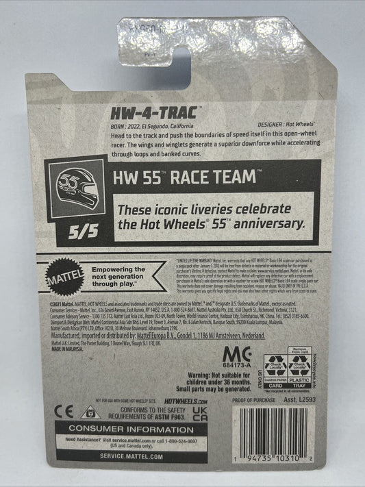 2023 Hot Wheels HW-4-Trac HW 55 Race Team 5/5, 159/250 (Blue)
