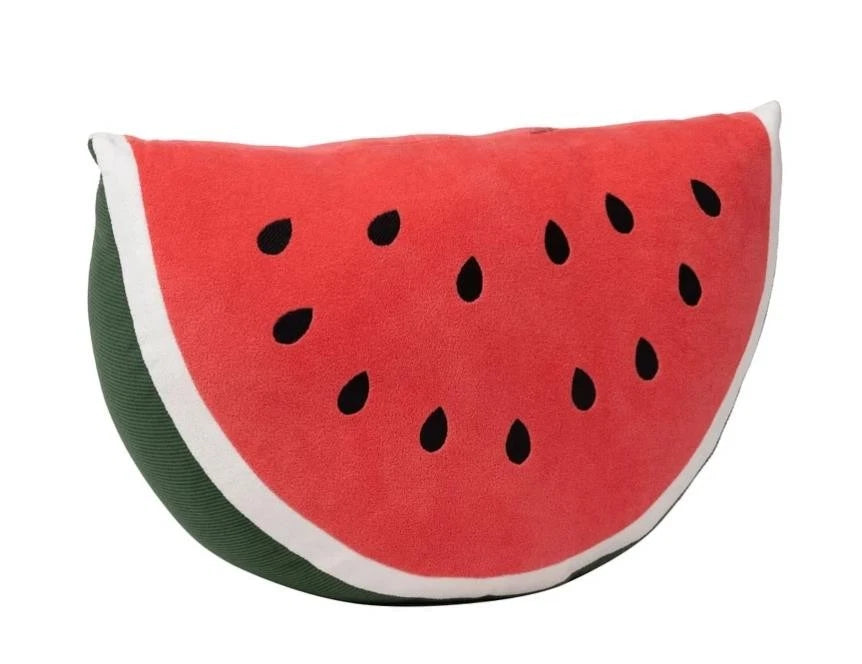 Brentwood Originals Decorative Pillow Watermelon Fruit Red Black Green 3-D