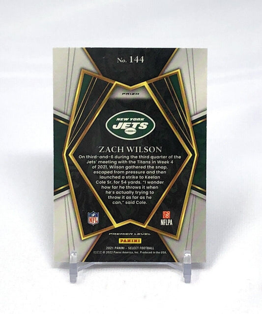 2021 Select Zach Wilson Premier Level Silver Prizm Rookie RC #144 Jets