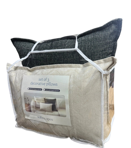 Sofascapes, 3-Pack Decorative Throw Sofa Bed Pillow Set