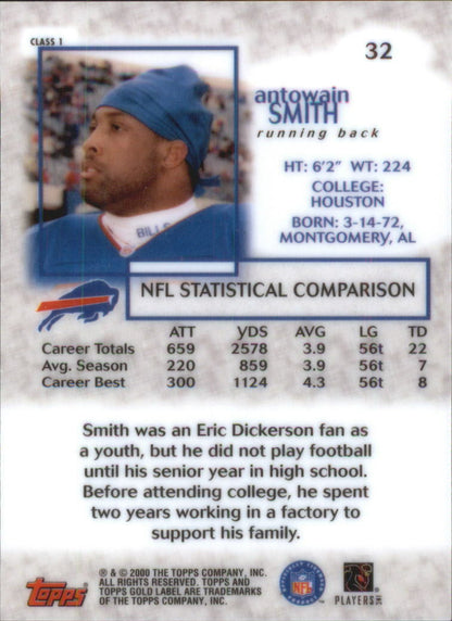 2000 Topps Gold Label Antowain Smith #32 Buffalo Bills