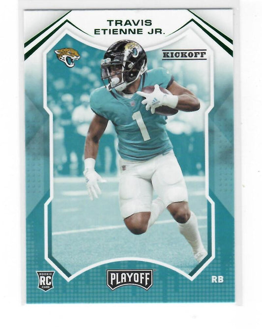 2021 Panini Playoff Travis Etienne Jr. RC #212 Kickoff Green Parallel Jaguars