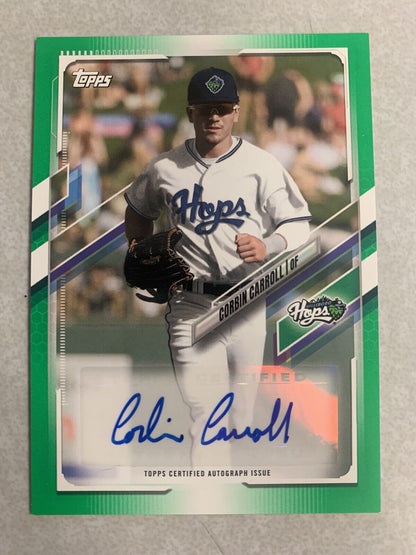 2021 Topps Pro Debut Corbin Carroll Auto Green #PD-84 True Rookie 34/99 Diamondbacks