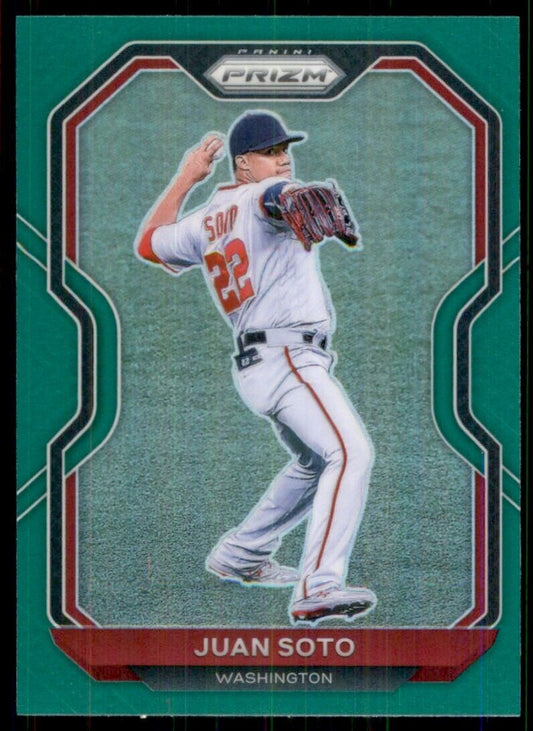 2021 Panini Prizm Juan Soto Green Prizm #203 Washington Nationals