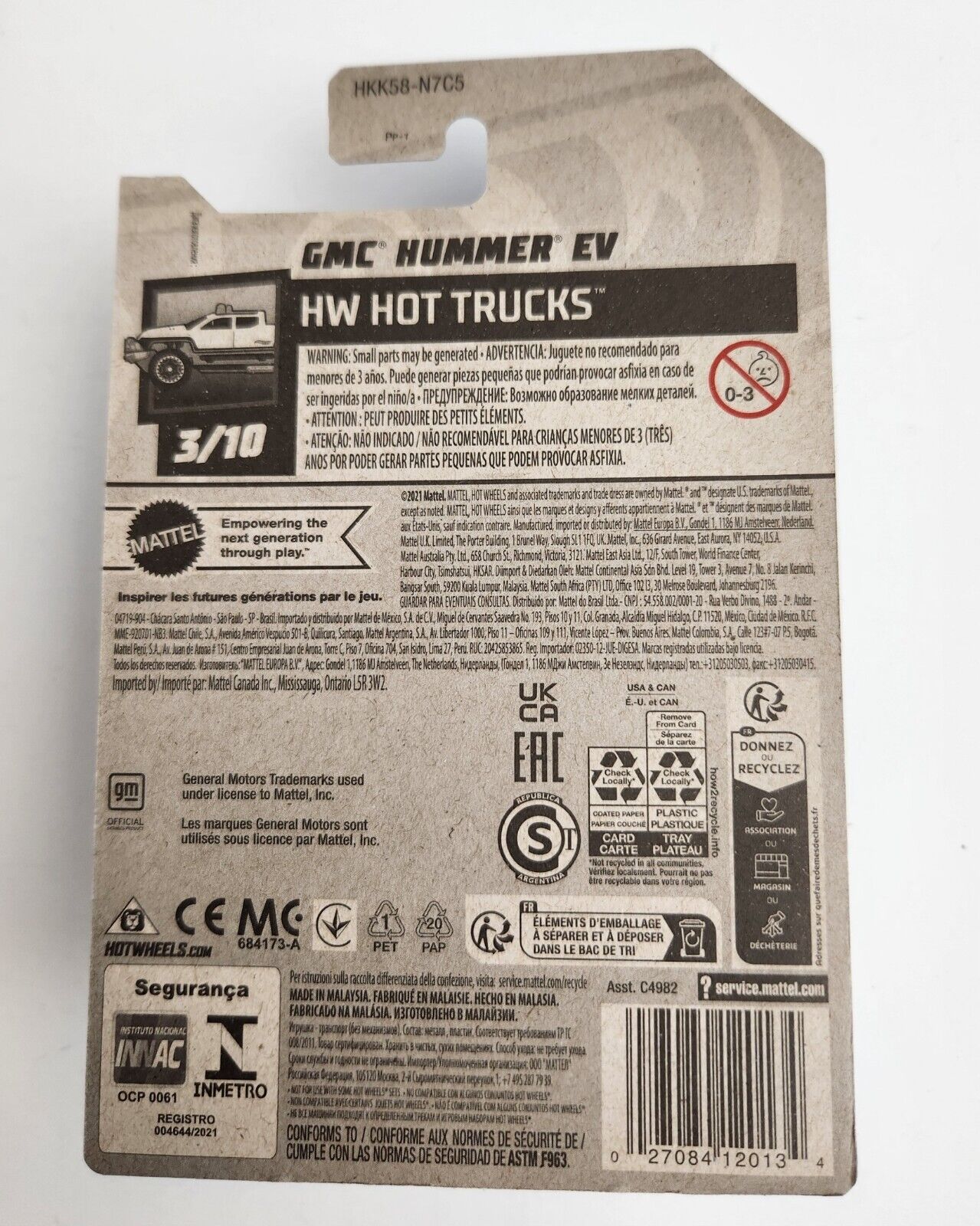 Hot Wheels GMC Hummer EV HW Hot Trucks 3/10, 116/250 (Green)