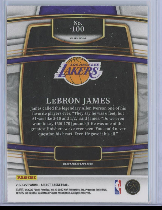 2021-22 Panini Select Concourse Scope Prizm LeBron James #100 LA Lakers