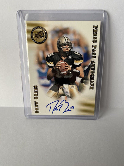 2001 Press Pass SE Autograph Drew Brees Rookie Auto RC Purdue Saints