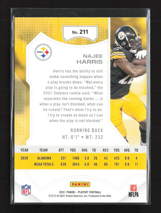 2021 Panini Playoff Najee Harris Rookie RC #211 Steelers