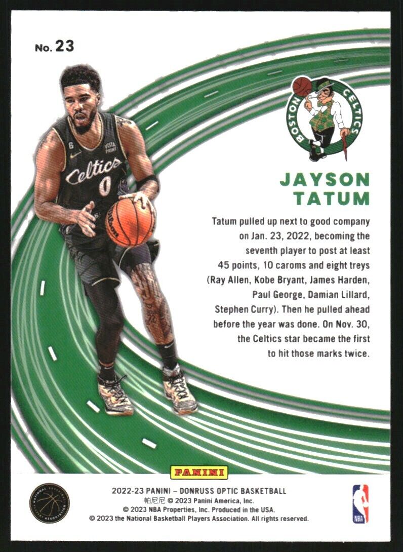 2022-23 Donruss Optic Jayson Tatum Express Lane Green Shock #23 Boston Celtics - walk-of-famesports