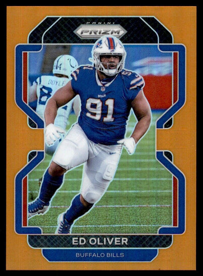 2021 Panini Prizm #378 Ed Oliver Rookie Orange Prizm #90/249  Buffalo Bills