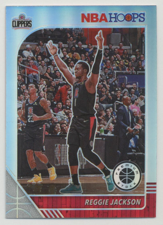 2019-20 Hoops Premium Stock Reggie Jackson Silver Prizm #57 Los Angeles Clippers
