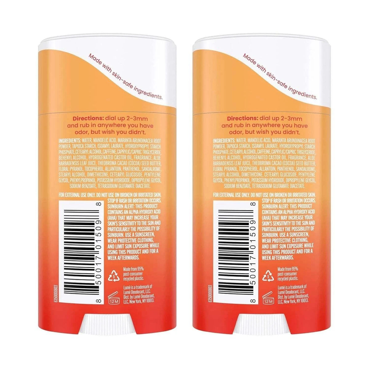 Lume Whole Body Deodorant, 2.6 oz, 2-pack