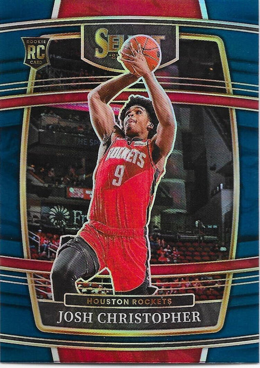 2021-22 Panini Select Josh Christopher Rookies Blue Prizm 48 Houston Rockets