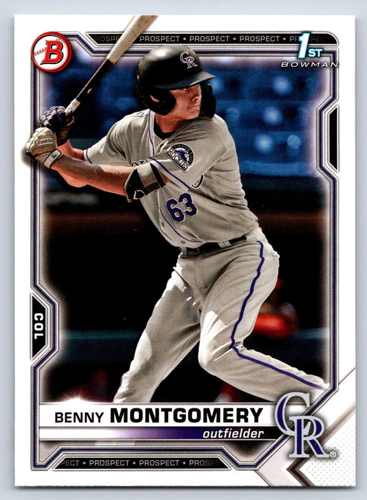 2021 Bowman Draft Benny Montgomery FBC 1st Bowman BD-84 Colorado Rockies