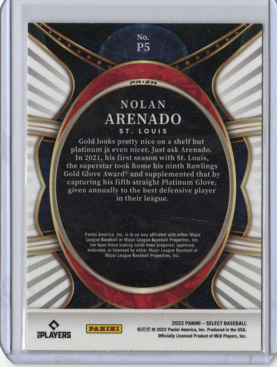 2022 Panini Select Nolan Arenado #P5 ST Louis Cardinals
