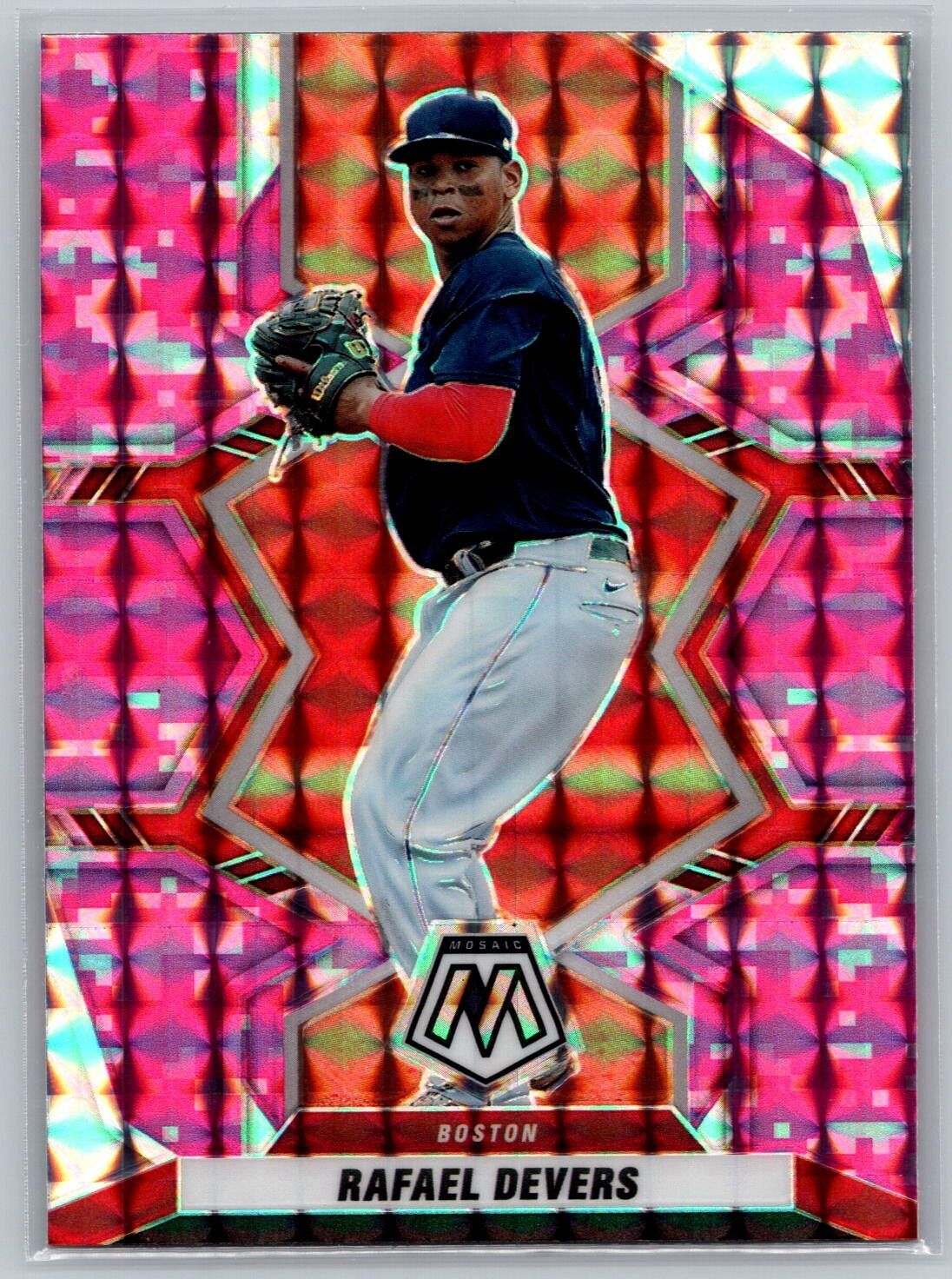2022 Panini Mosaic Rafael Devers Mosaic Pink Camo #2 Boston Red Sox
