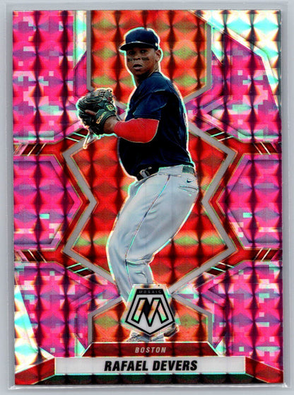 2022 Panini Mosaic Rafael Devers Mosaic Pink Camo #2 Boston Red Sox