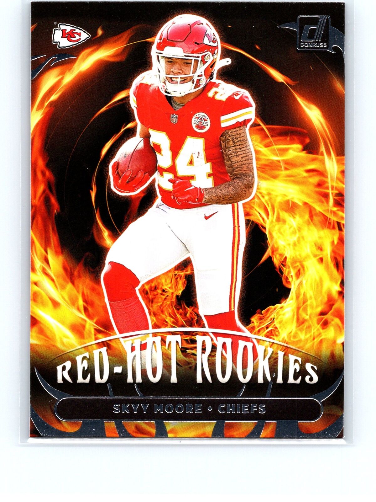 2022 Panini Donruss Red Hot Rookie Skyy Moore #RHR-8 Kansas City Chiefs RC
