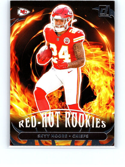 2022 Panini Donruss Red Hot Rookie Skyy Moore #RHR-8 Kansas City Chiefs RC