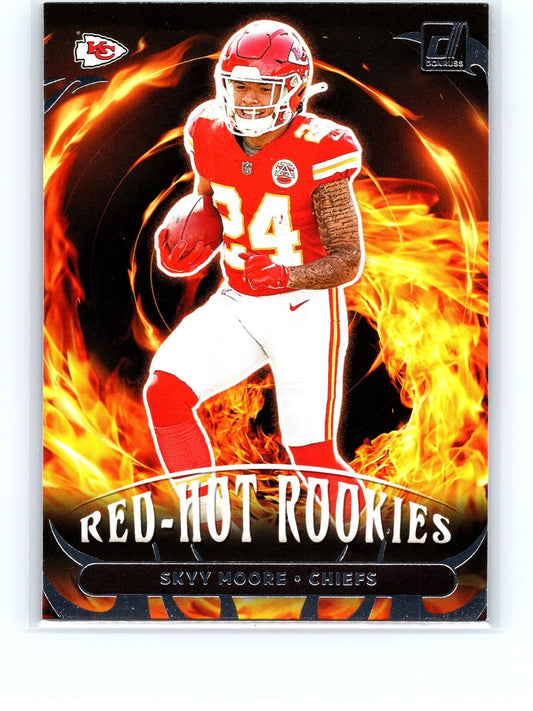 2022 Panini Donruss Red Hot Rookie Skyy Moore #RHR-8 Kansas City Chiefs RC