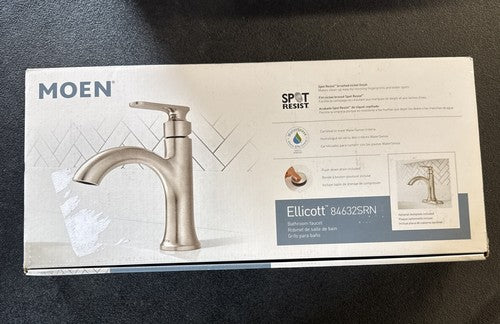 Moen Ellicott Single-Handle Bathroom Faucet, Spot Resist Brushed Nickel
