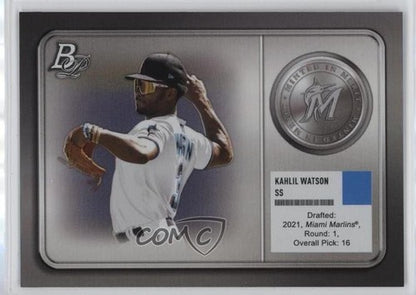 2022 Bowman Platinum Minted in Merit Kahlil Watson #MM-10 Miami Marlins