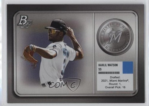 2022 Bowman Platinum Minted in Merit Kahlil Watson #MM-10 Miami Marlins