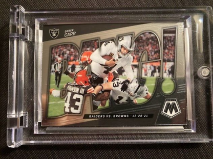 Derek Carr BANG! insert #B-14 2022 Panini Mosaic Football Card Las Vegas Raiders
