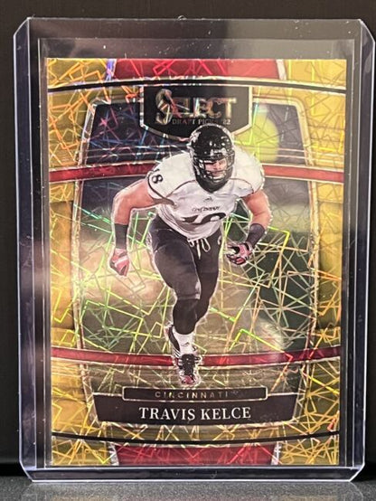 2022 Panini Select Draft Pick Gold Laser Travis Kelce #30