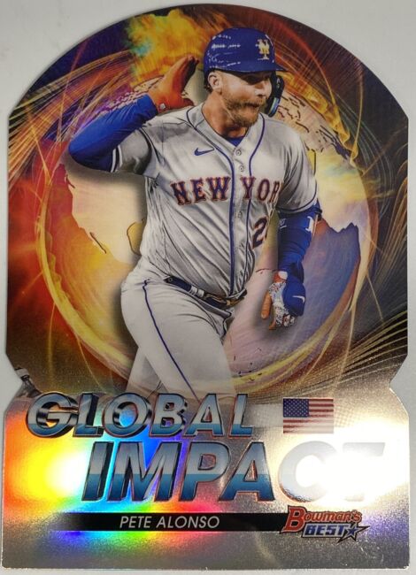 2022 Bowman's Best Global Impact Die-Cut Refractor Pete Alonso #GI-16 New York Mets