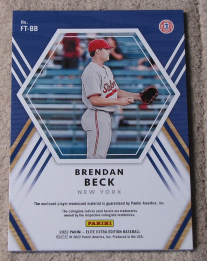 2022 Panini Elite Extra Edition, FT-BB BRENDAN BECK, Future Threads, NY Yankees