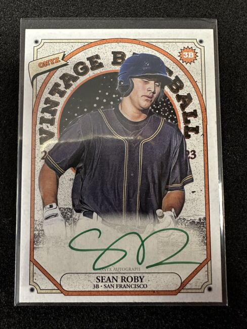 2023 Onyx Vintage Green Signatures #VASR Sean Roby /50 - San Francisco Giants