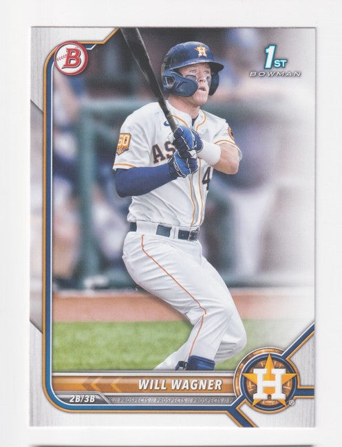 2022 Bowman Prospects 1st Bowman Will Wagner FBC BP-105 Houston Astros