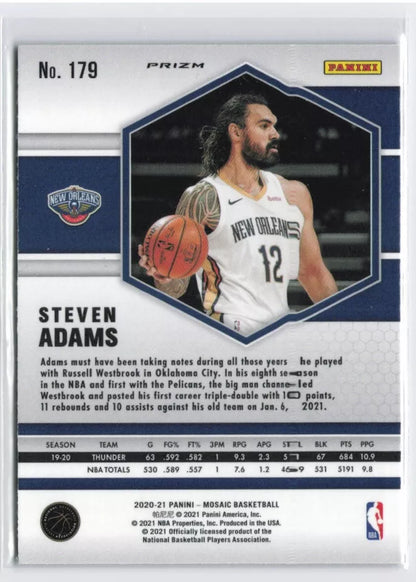 2020-21 Panini Mosaic Green Mosaic Steven Adams #179 Pelicans