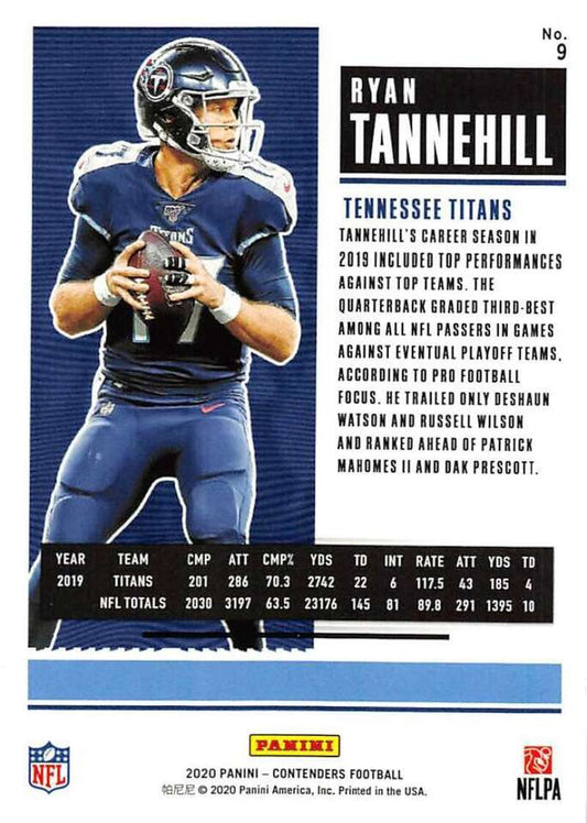 2020 Panini Contenders Season Ticket Ryan Tannehill #9 Tennessee Titans - walk-of-famesports