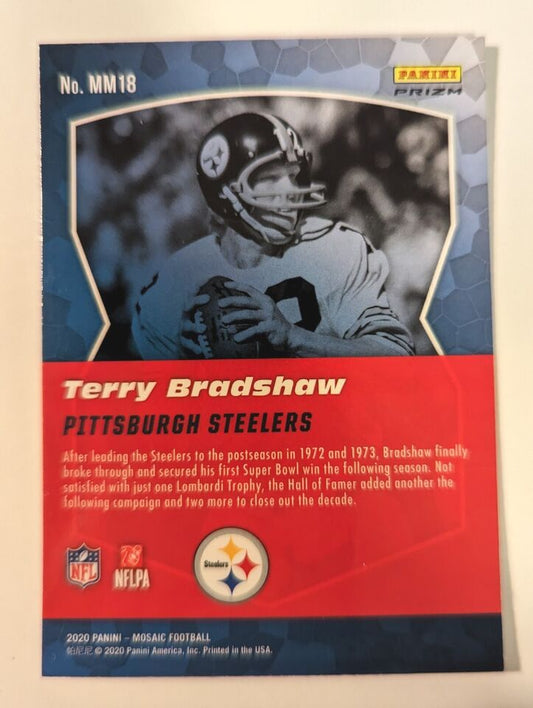 2020 Panini Mosaic Terry Bradshaw Men of Mastery Prizm Silver #MM18 Steelers