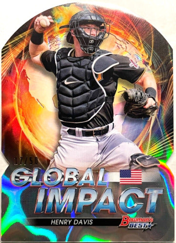 2022 Bowman's Best Global Impact Die-Cut Refractor Henry Davis #GI-19 Pittsburgh Pirates