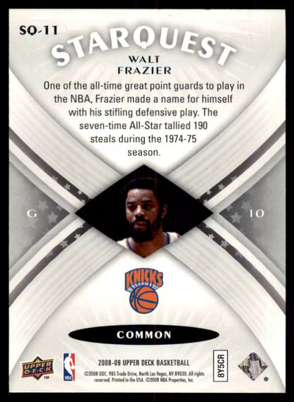 2008-09 UPD Starquest Walt Frazier #SQ-11 NY KNICKS