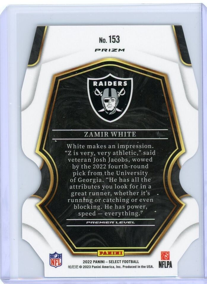 2022 Panini Select Premier Level Silver Prizm Die-cut Zamir White #153