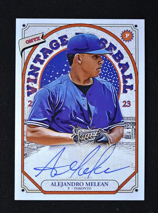 2023 Onyx Vintage Blue Signatures #VAAM Alejandro Melean Toronto Blue Jays