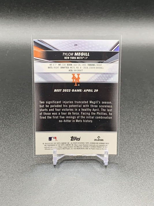 2022 Bowman's Best Atomic Refractor Tylor Megill #48 New York Mets