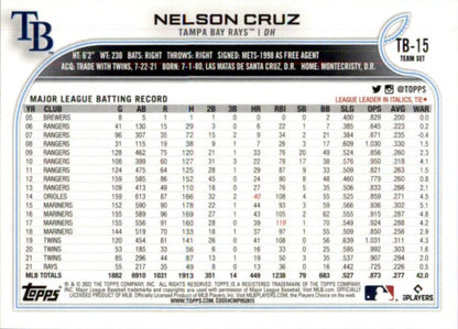 2022 Topps Nelson Cruz #TB-15 Tampa Bay Rays