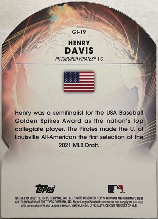 2022 Bowman's Best Global Impact Die-Cut Refractor Henry Davis #GI-19 Pittsburgh Pirates