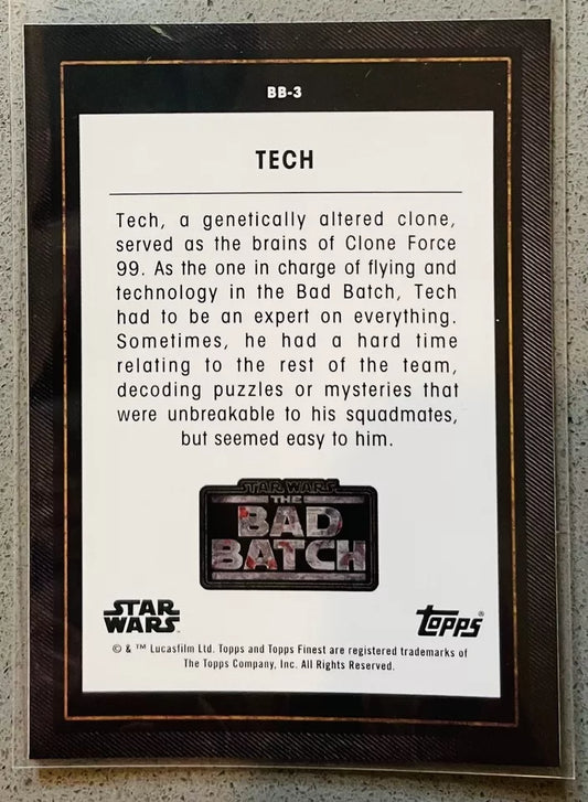 2022 Topps Finest Star Wars The Bad Batch Tech #BB-3