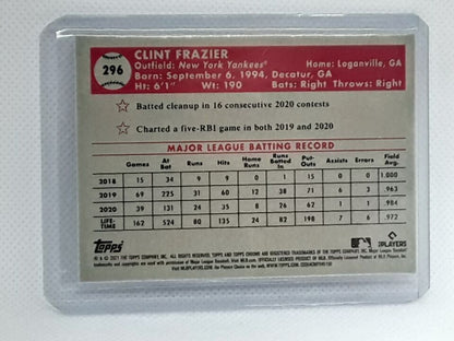 2021 Topps Chrome Anniversary Diamond Clint Frazier #296 New York Yankees