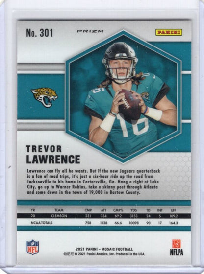 2021 Panini Mosaic Prizm Reactive Orange Trevor Lawrence #301 Jacksonville Jaguars