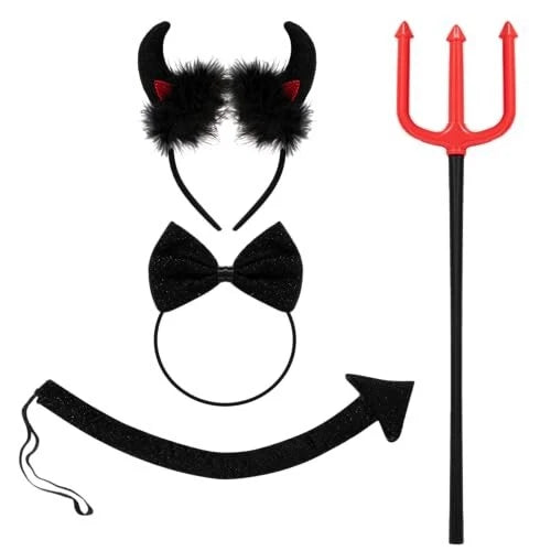 Spooktacular Creations 4-Piece Black Devil Costume Accessory Set